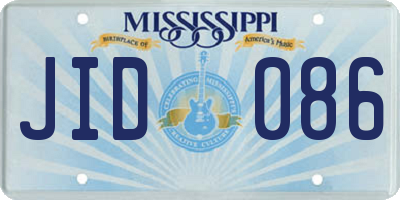 MS license plate JID086