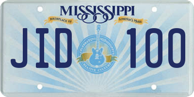 MS license plate JID100