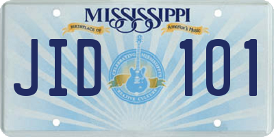 MS license plate JID101