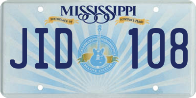 MS license plate JID108