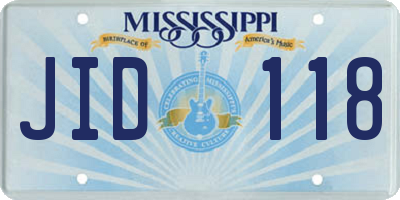 MS license plate JID118