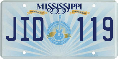 MS license plate JID119