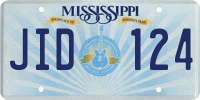 MS license plate JID124