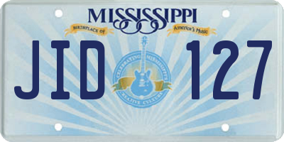 MS license plate JID127