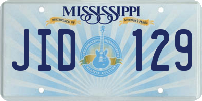 MS license plate JID129