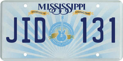 MS license plate JID131