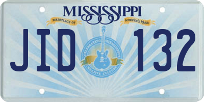 MS license plate JID132