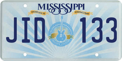 MS license plate JID133
