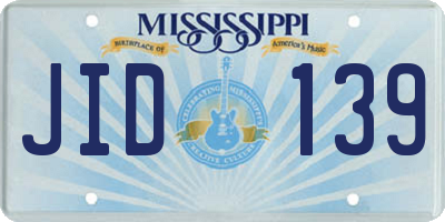 MS license plate JID139