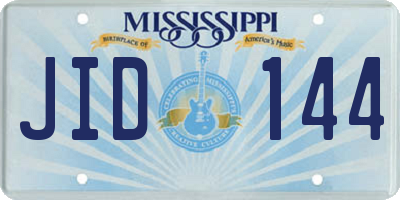 MS license plate JID144