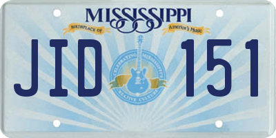 MS license plate JID151