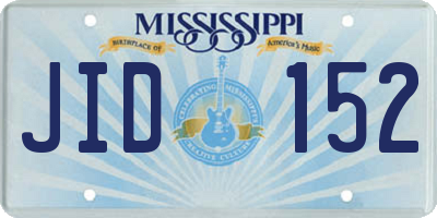 MS license plate JID152
