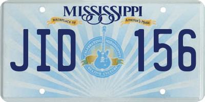 MS license plate JID156