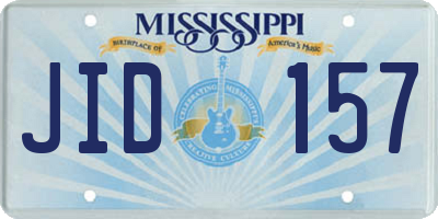 MS license plate JID157