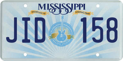 MS license plate JID158