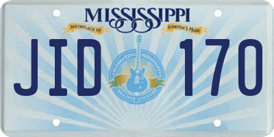 MS license plate JID170