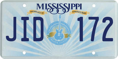 MS license plate JID172