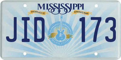 MS license plate JID173
