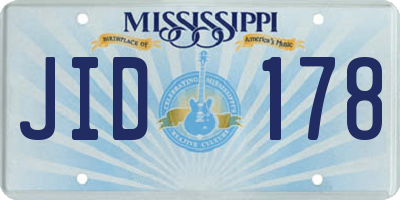 MS license plate JID178