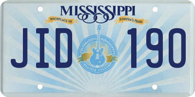 MS license plate JID190