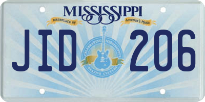 MS license plate JID206