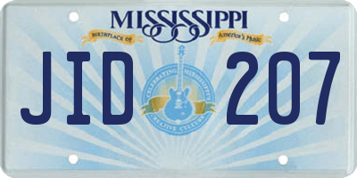 MS license plate JID207