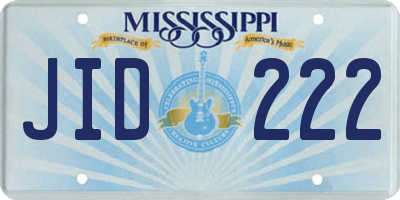MS license plate JID222