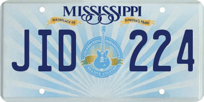 MS license plate JID224