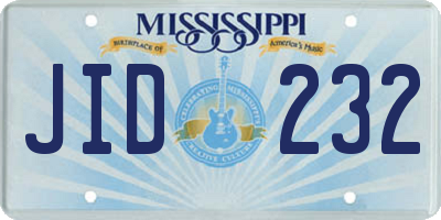 MS license plate JID232