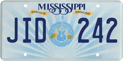 MS license plate JID242