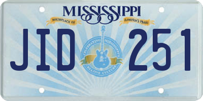 MS license plate JID251