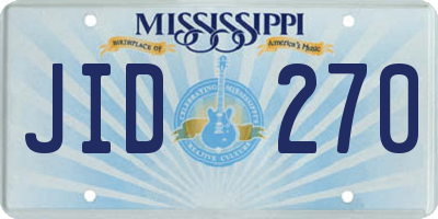 MS license plate JID270