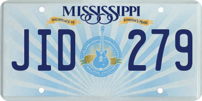 MS license plate JID279