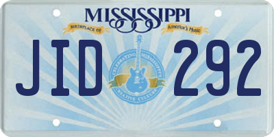 MS license plate JID292