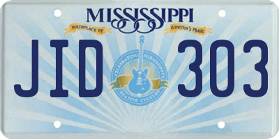 MS license plate JID303
