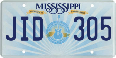 MS license plate JID305