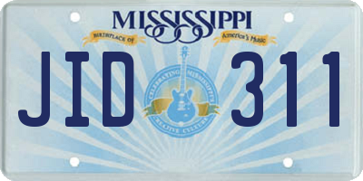 MS license plate JID311