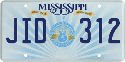 MS license plate JID312