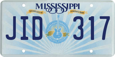 MS license plate JID317