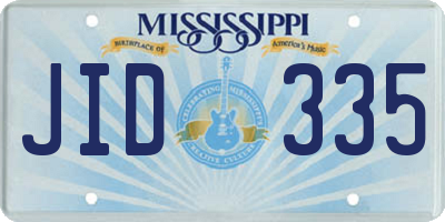 MS license plate JID335