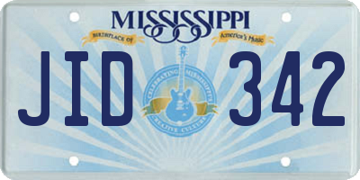 MS license plate JID342