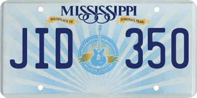 MS license plate JID350