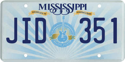 MS license plate JID351