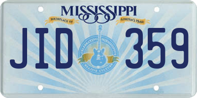 MS license plate JID359