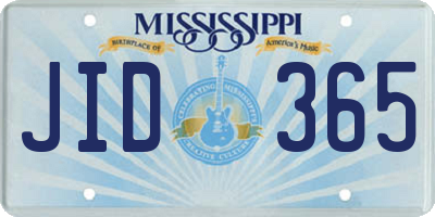 MS license plate JID365