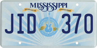 MS license plate JID370