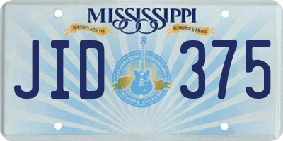 MS license plate JID375