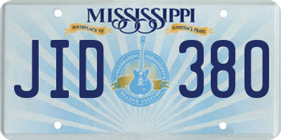 MS license plate JID380