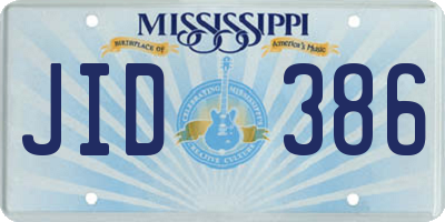 MS license plate JID386
