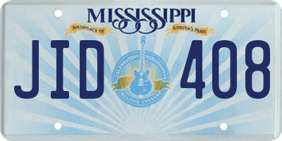 MS license plate JID408